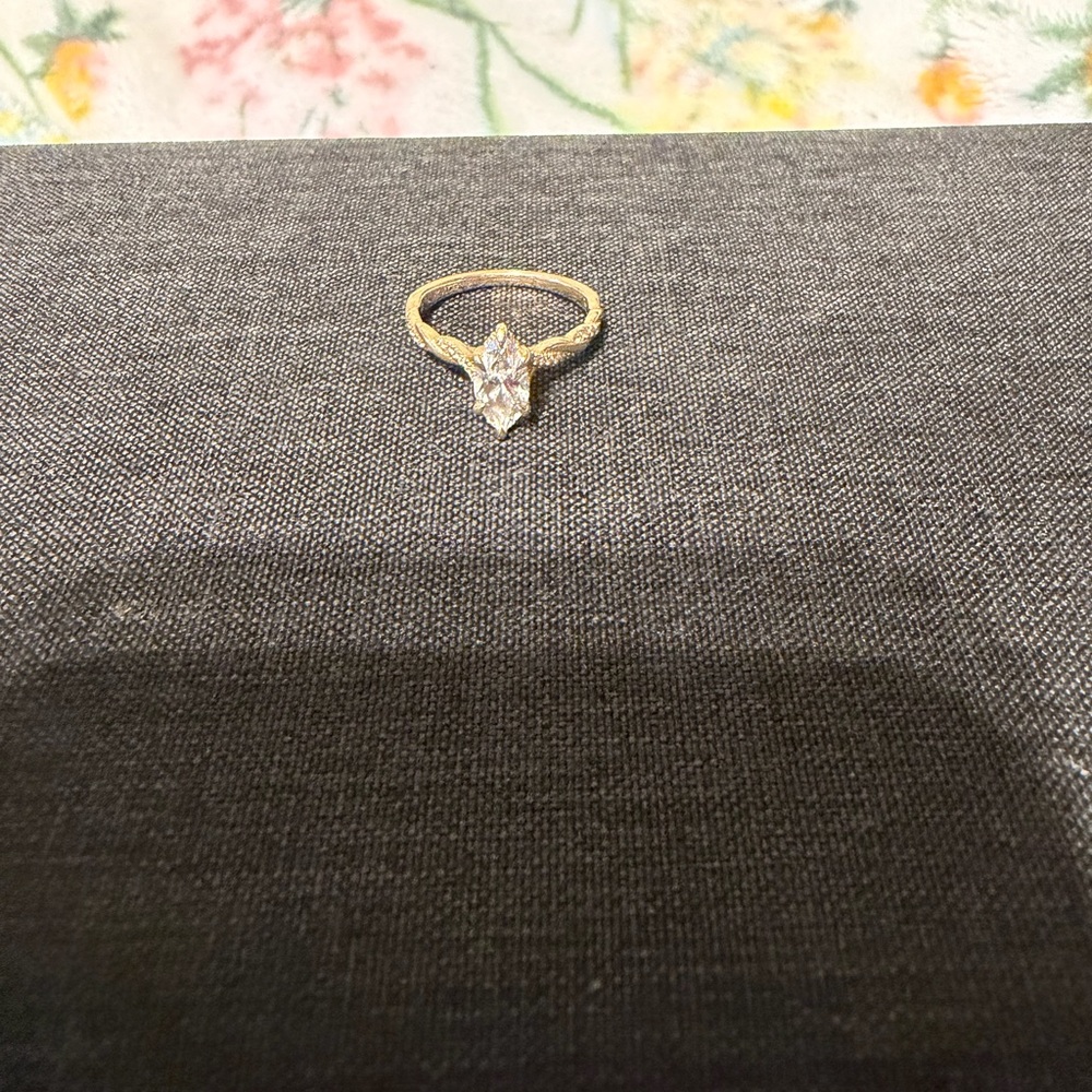 Elegant 14k Gold lab grown 1ct. Marquise Diamond Ring